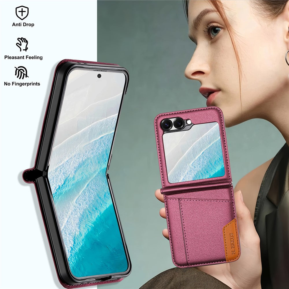 Samsung Galaxy Z Flip6 5G / Flip7 FE 5G Case Card Slot PU + PC Phone Back Cover