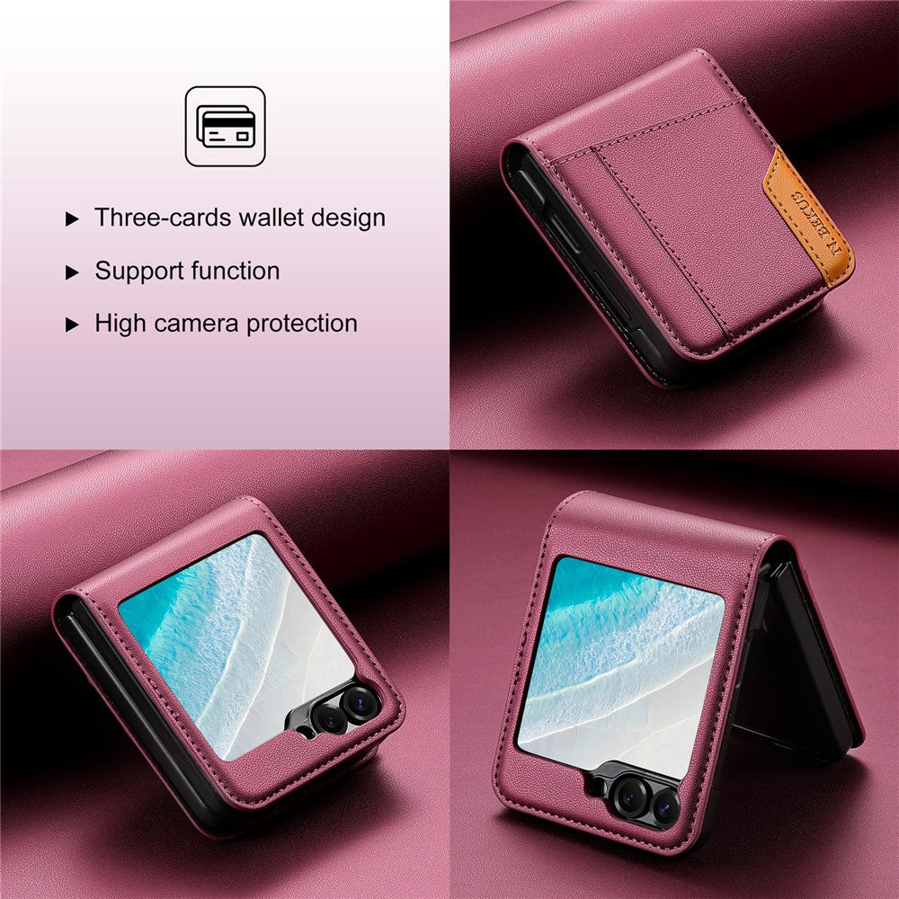 Samsung Galaxy Z Flip6 5G / Flip7 FE 5G Case Card Slot PU + PC Phone Back Cover