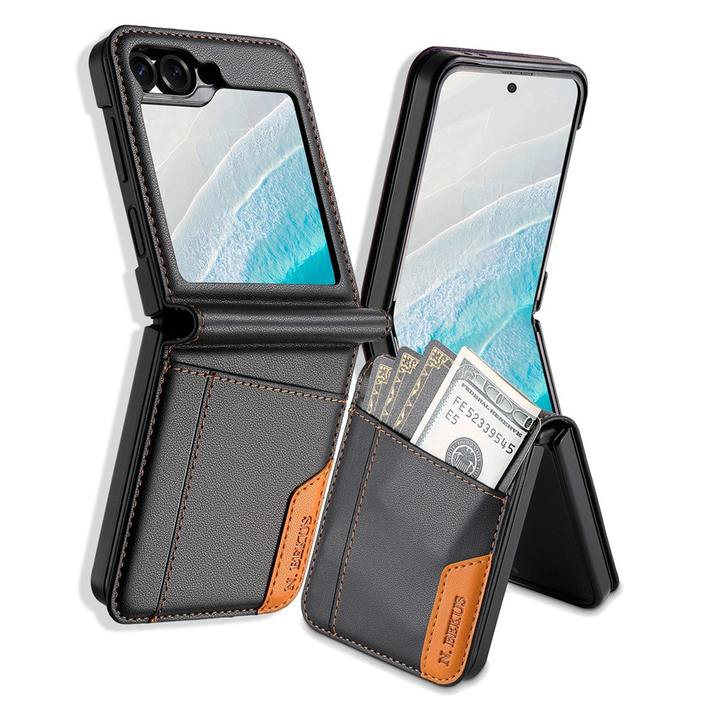 Samsung Galaxy Z Flip6 5G / Flip7 FE 5G Case Card Slot PU + PC Phone Back Cover