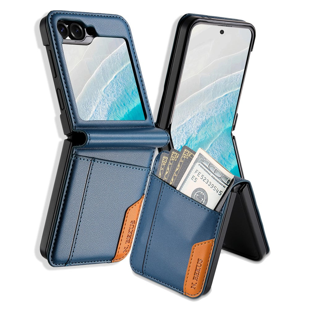 Samsung Galaxy Z Flip6 5G / Flip7 FE 5G Case Card Slot PU + PC Phone Back Cover