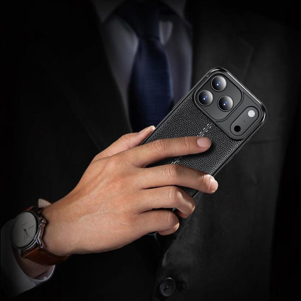 For iPhone 17 Pro Case Litchi Texture TPU Flexible Phone Cover