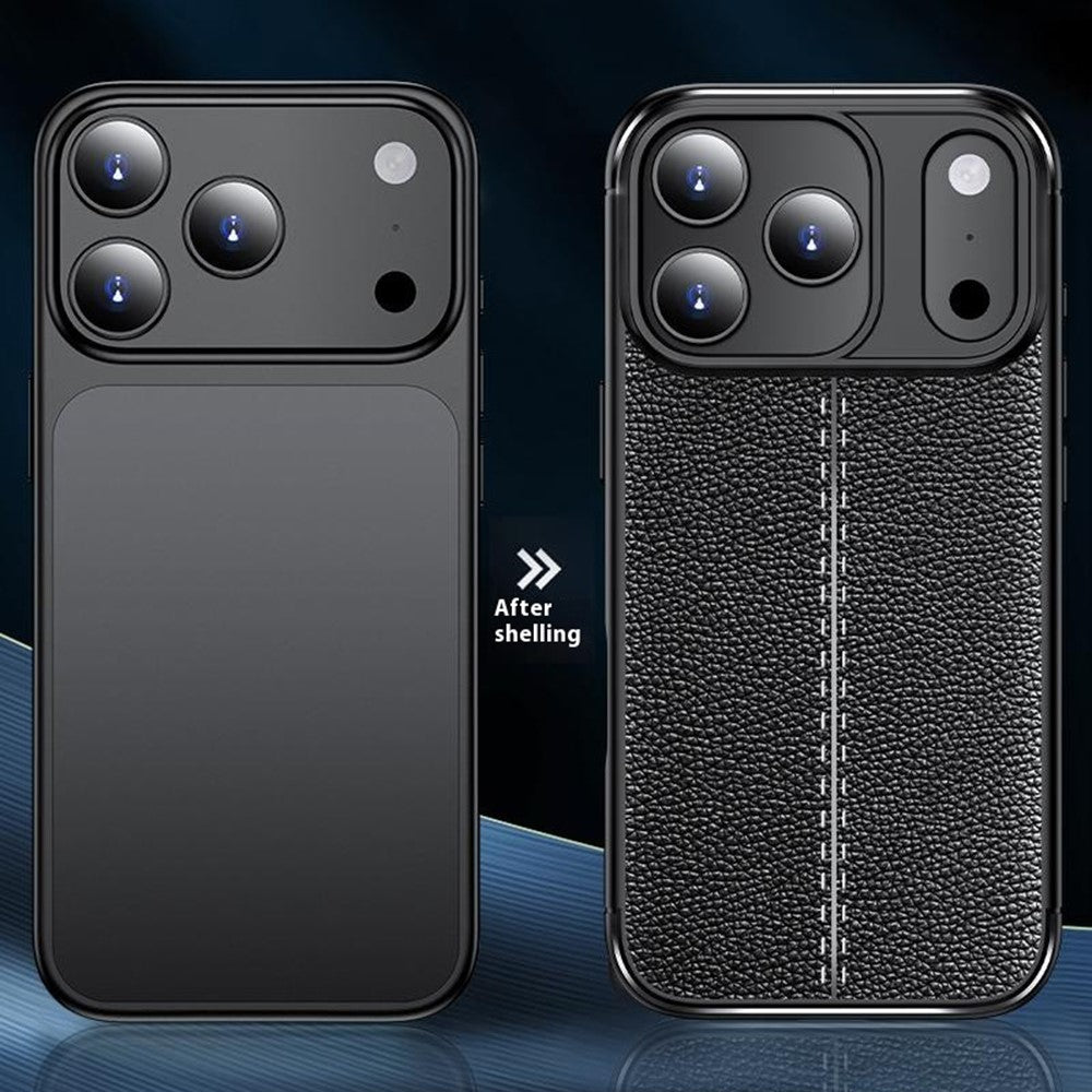 For iPhone 17 Pro Max Case Litchi Texture TPU Flexible Phone Cover