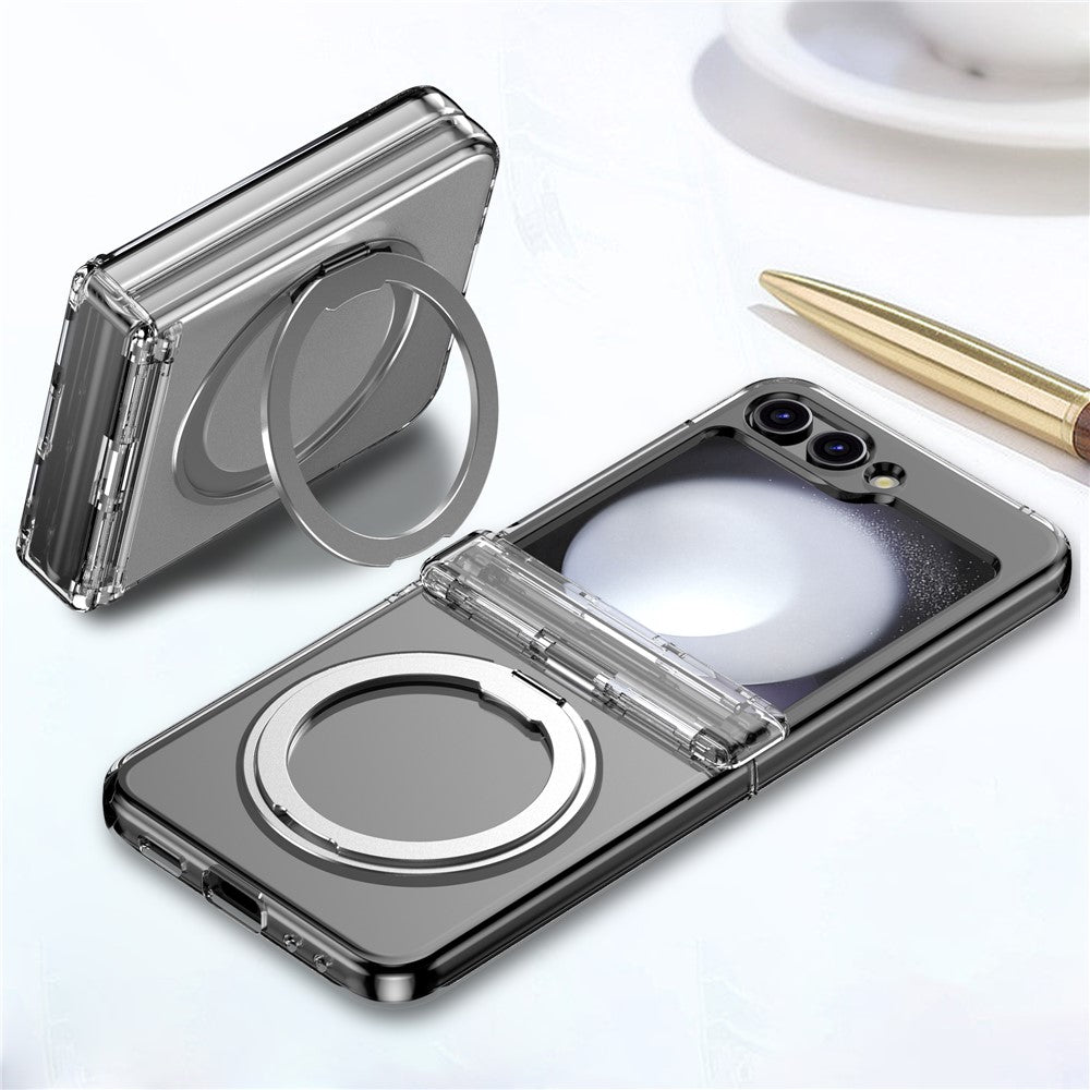 Samsung Galaxy Z Flip7 FE 5G / Z Flip6 5G Case with Magnetic Kickstand Spring Hinge PC Folding Phone Cover