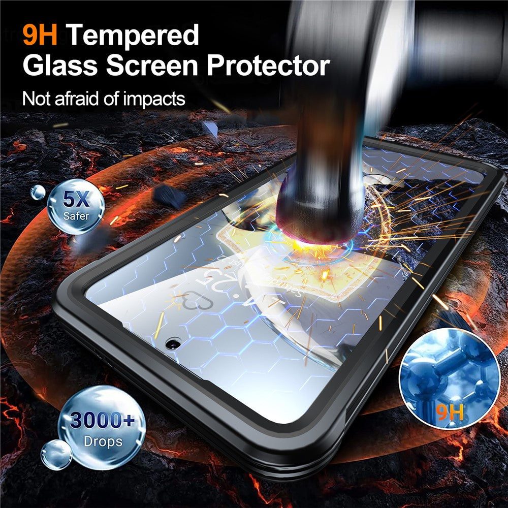 Samsung Galaxy S25 FE Magnetic Case PC + TPU Phone Cover with Tempered Glass Screen Film