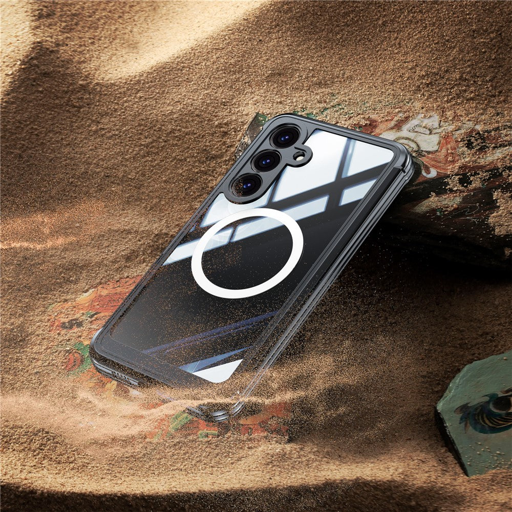 Samsung Galaxy S25 FE Magnetic Case PC + TPU Phone Cover with Tempered Glass Screen Film