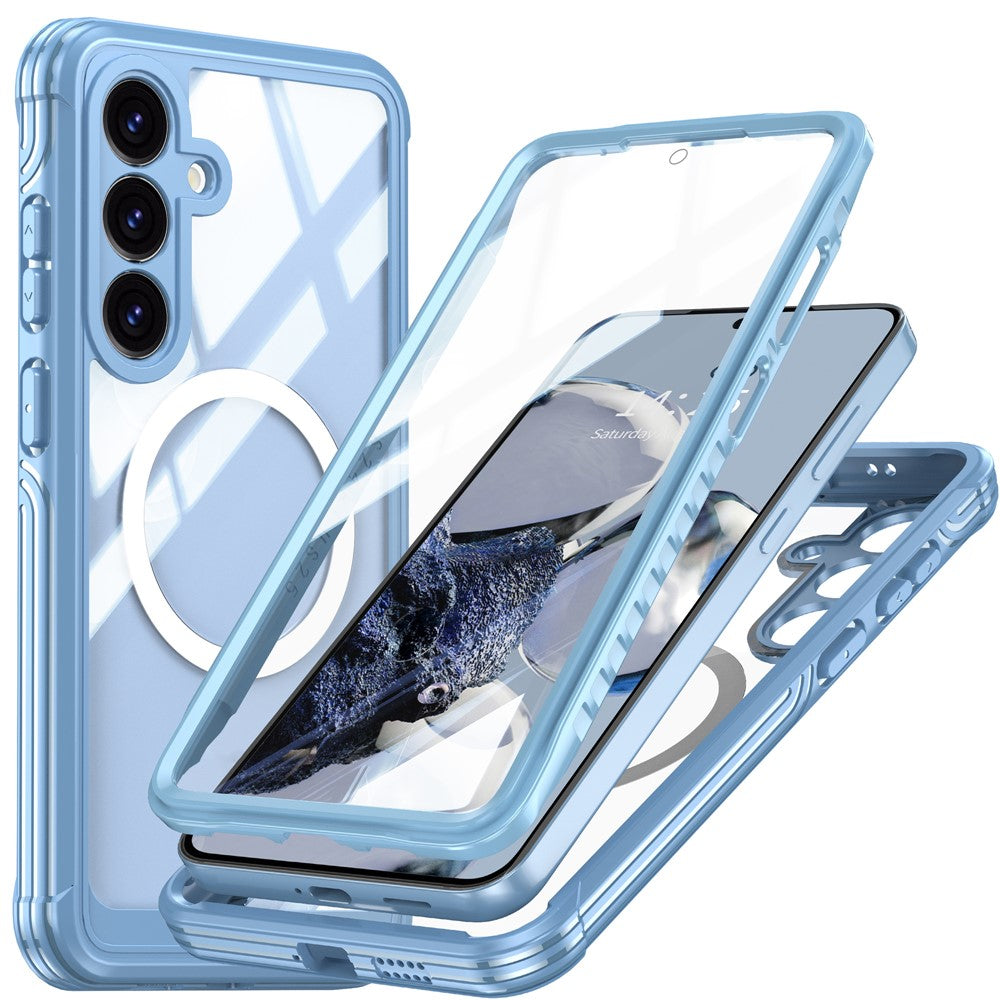 Samsung Galaxy S25 FE Magnetic Case PC + TPU Phone Cover with Tempered Glass Screen Film