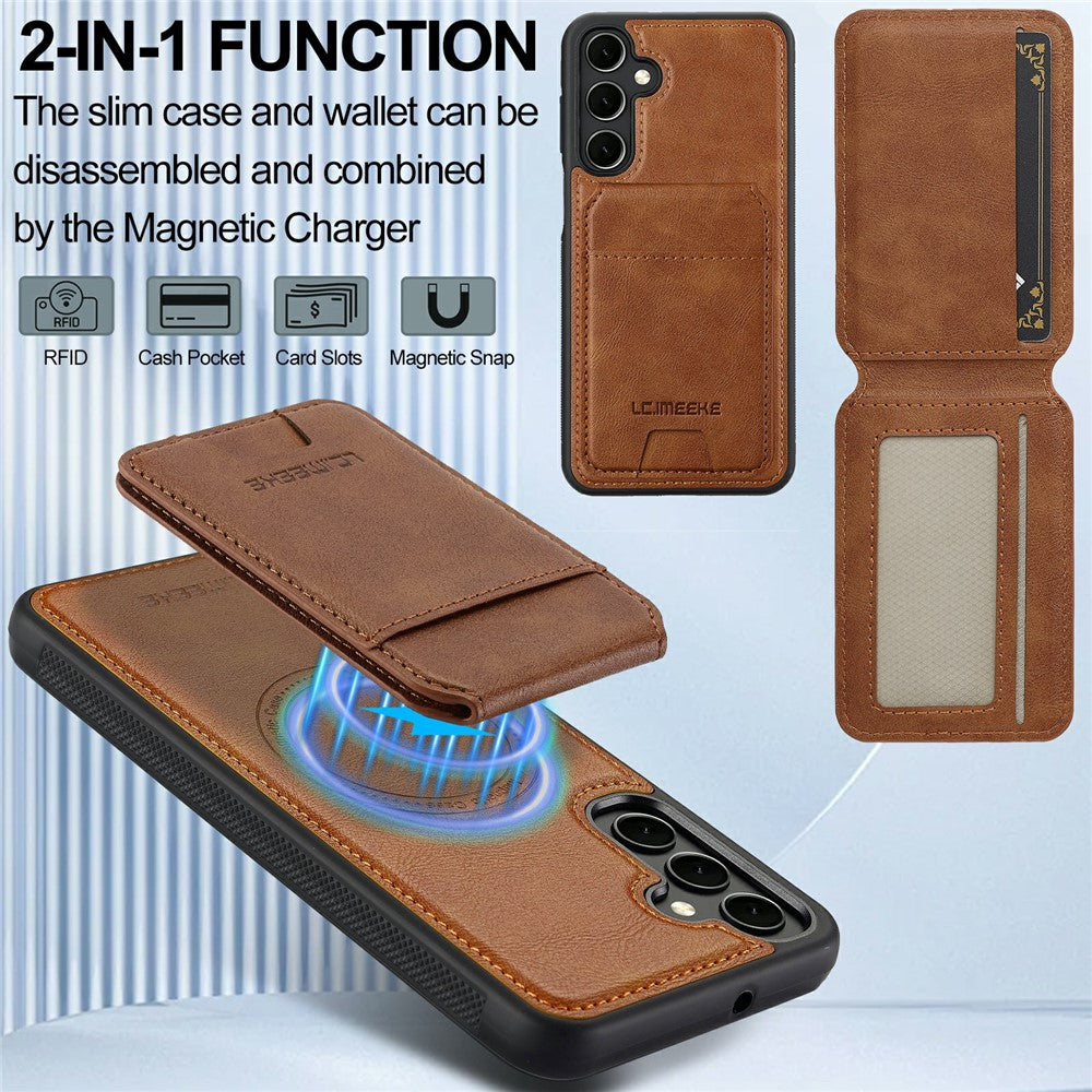 Samsung Galaxy S25 FE Magnetic Case Detachable Card Holder Leather TPU Mobile Cover