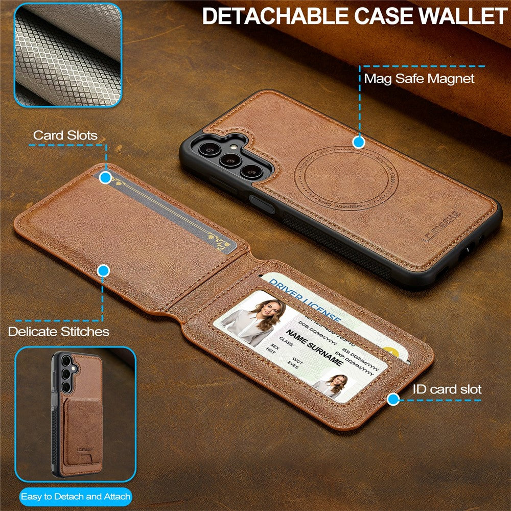 Samsung Galaxy S25 FE Magnetic Case Detachable Card Holder Leather TPU Mobile Cover