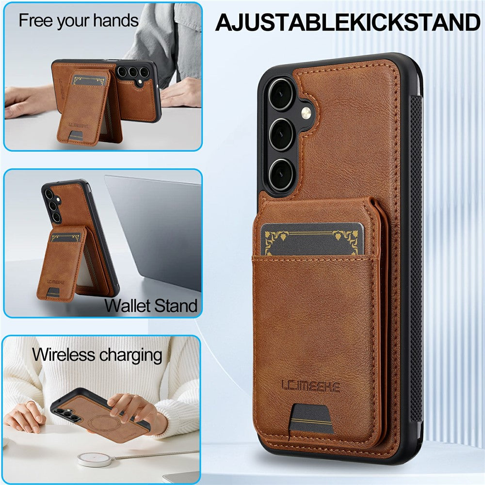 Samsung Galaxy S25 FE Magnetic Case Detachable Card Holder Leather TPU Mobile Cover