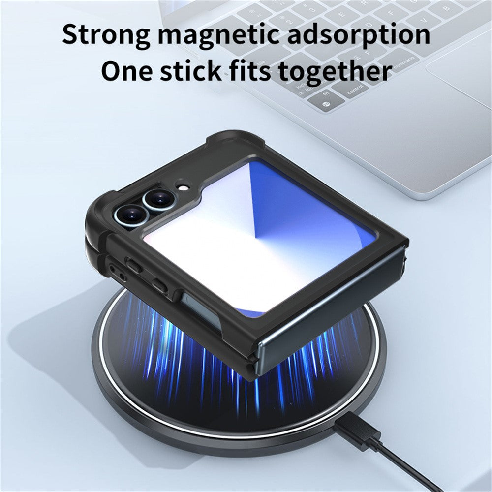 Samsung Galaxy Z Flip6 5G / Flip5 5G Magnetic Case Anti Drop TPU + PC Kickstand Phone Back Cover