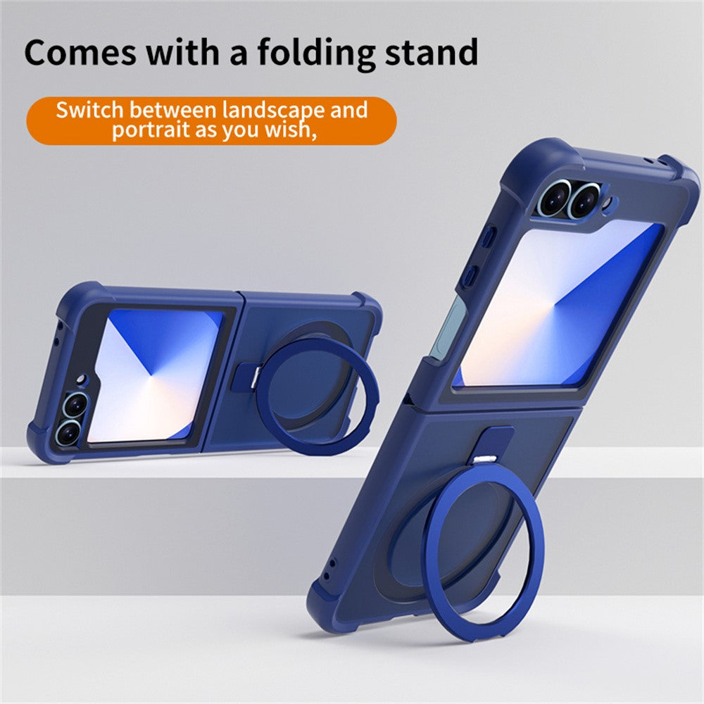 Samsung Galaxy Z Flip6 5G / Flip5 5G Magnetic Case Anti Drop TPU + PC Kickstand Phone Back Cover