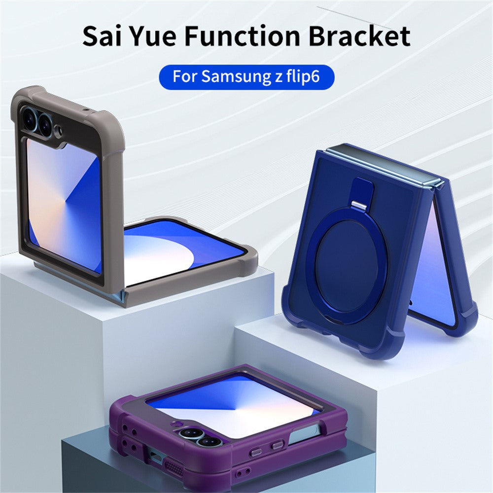 Samsung Galaxy Z Flip6 5G / Flip5 5G Magnetic Case Anti Drop TPU + PC Kickstand Phone Back Cover