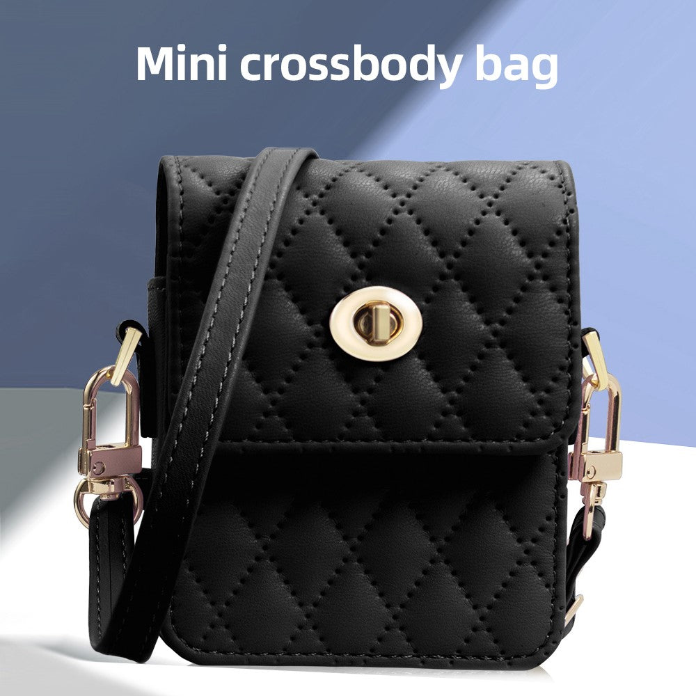 Samsung Galaxy Z Flip6 5G Case with Shoulder Strap PU + PC Wallet Phone Cover Built-In Back Screen Film