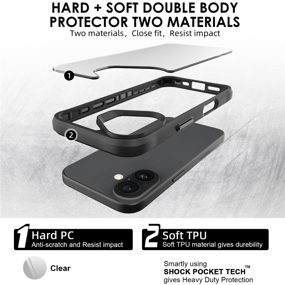 iPhone 17 Case Hybrid Hard PC Soft TPU Shockproof Phone Cover