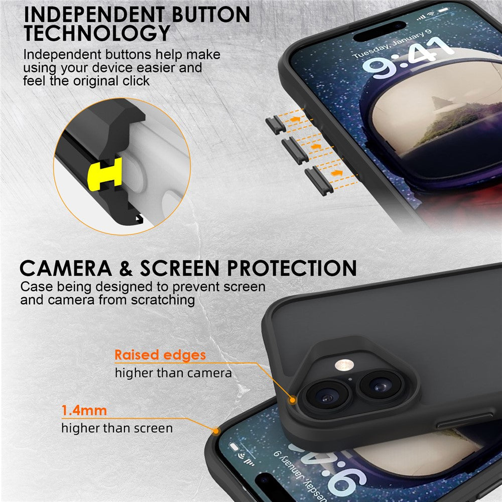 iPhone 17 Case Hybrid Hard PC Soft TPU Shockproof Phone Cover