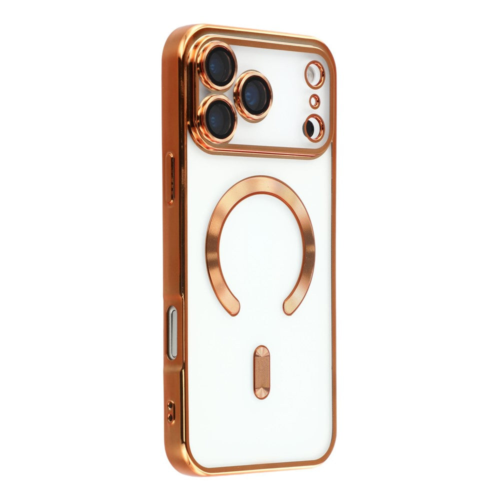 For iPhone 17 Pro Max Case Compatible with MagSafe Electroplated TPU Phone Cover with Lens Film