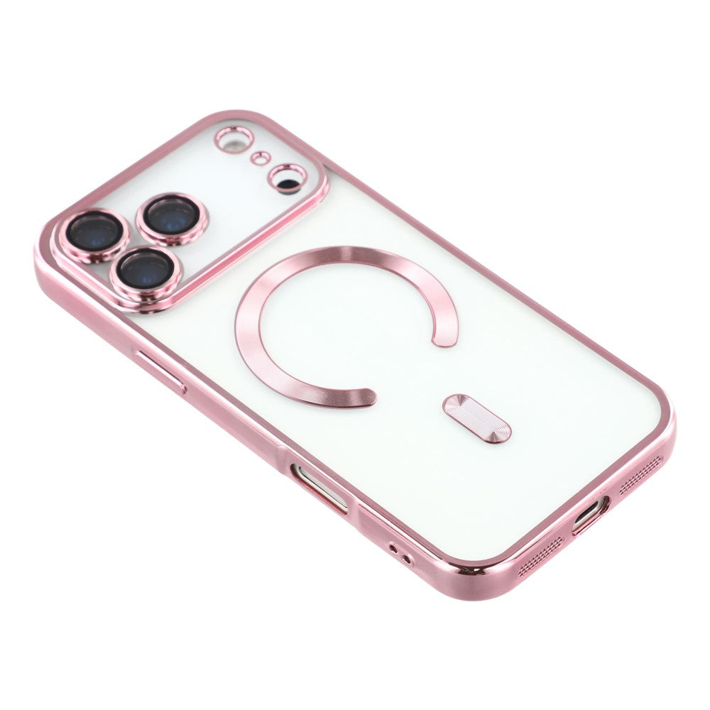 For iPhone 17 Pro Max Case Compatible with MagSafe Electroplated TPU Phone Cover with Lens Film