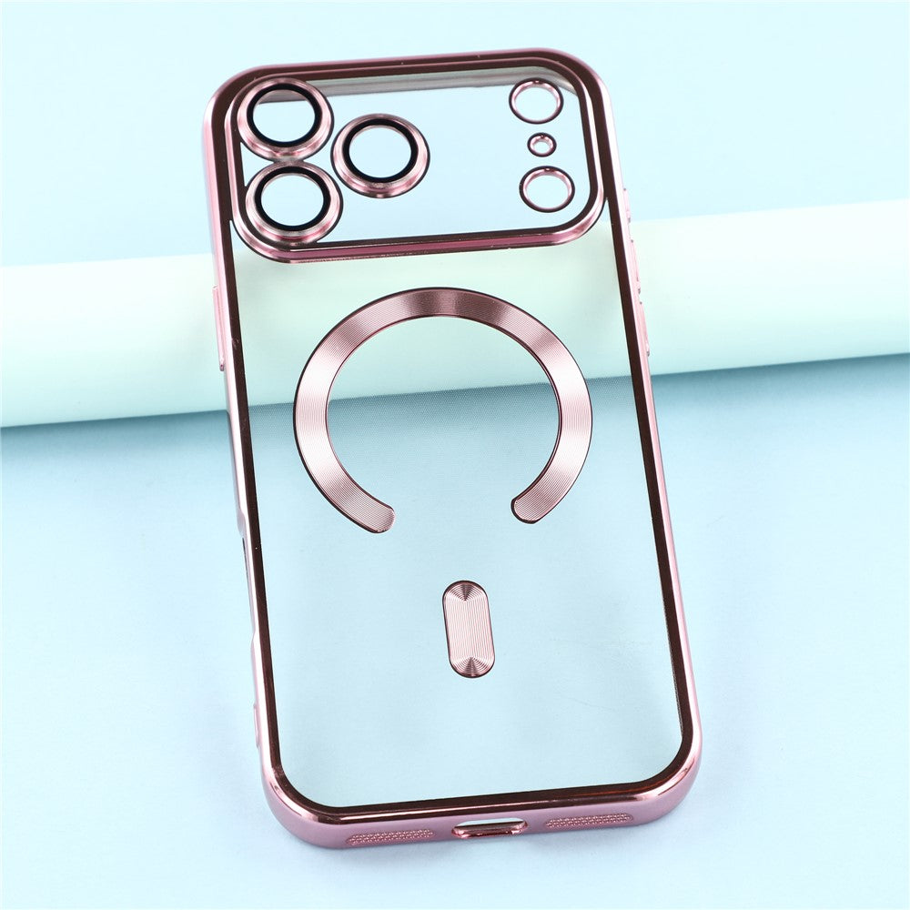 For iPhone 17 Pro Max Case Compatible with MagSafe Electroplated TPU Phone Cover with Lens Film