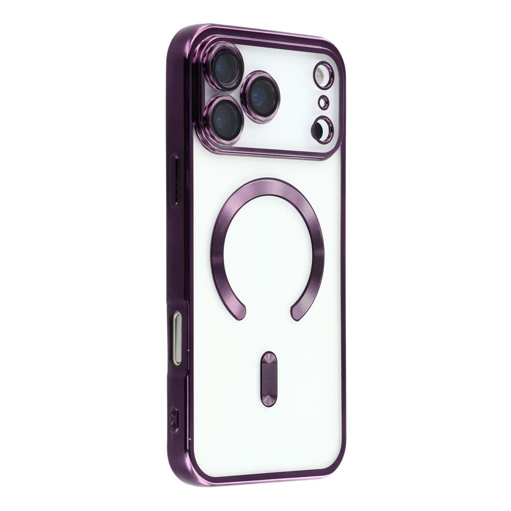 For iPhone 17 Pro Case Compatible with MagSafe Electroplated TPU Phone Cover with Lens Film