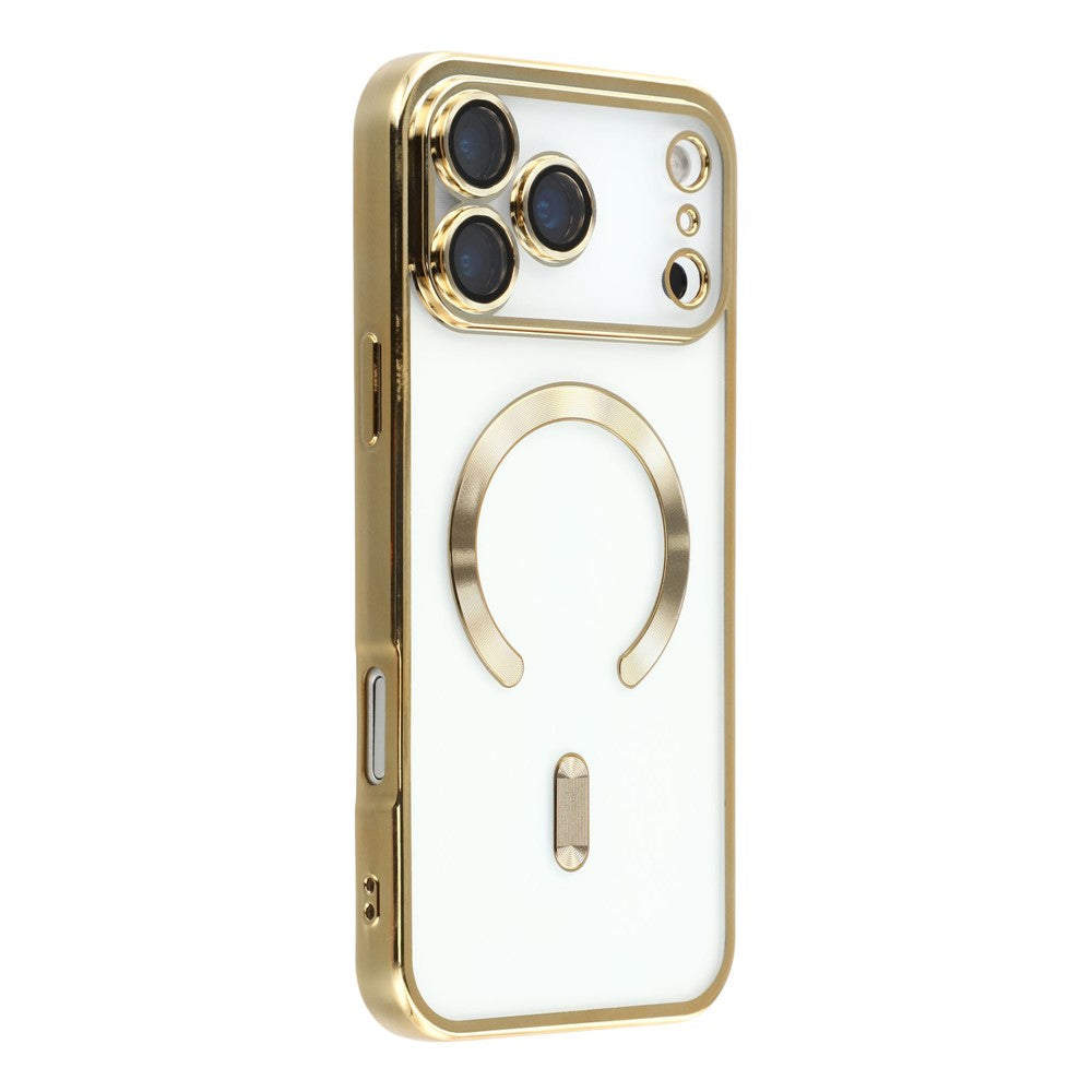 For iPhone 17 Pro Case Compatible with MagSafe Electroplated TPU Phone Cover with Lens Film