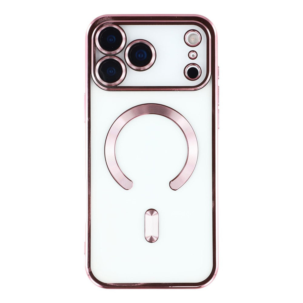 For iPhone 17 Pro Case Compatible with MagSafe Electroplated TPU Phone Cover with Lens Film