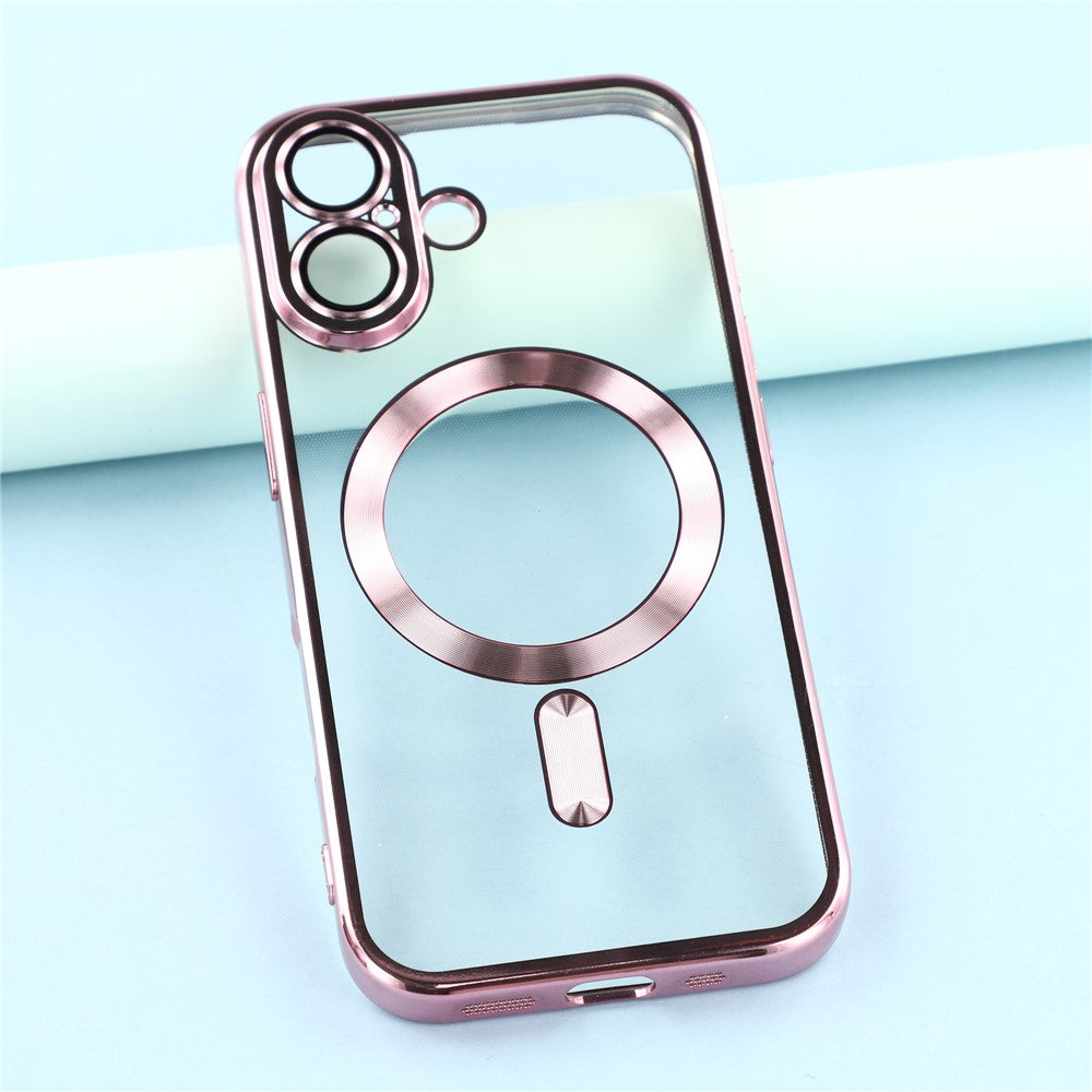 iPhone 17 Case Compatible with MagSafe Electroplated TPU Phone Cover with Lens Film