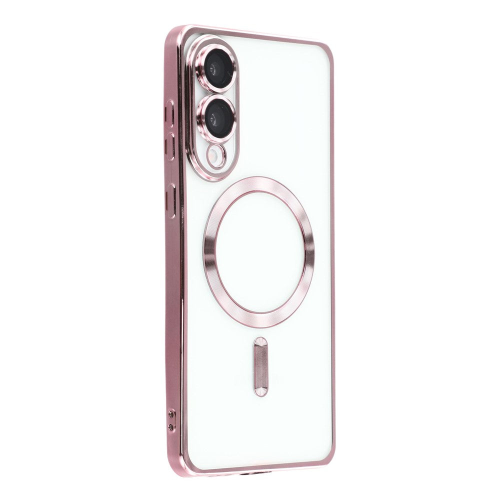 For Samsung Galaxy S25 Edge Case Compatible with MagSafe Electroplated TPU Phone Cover with Lens Film