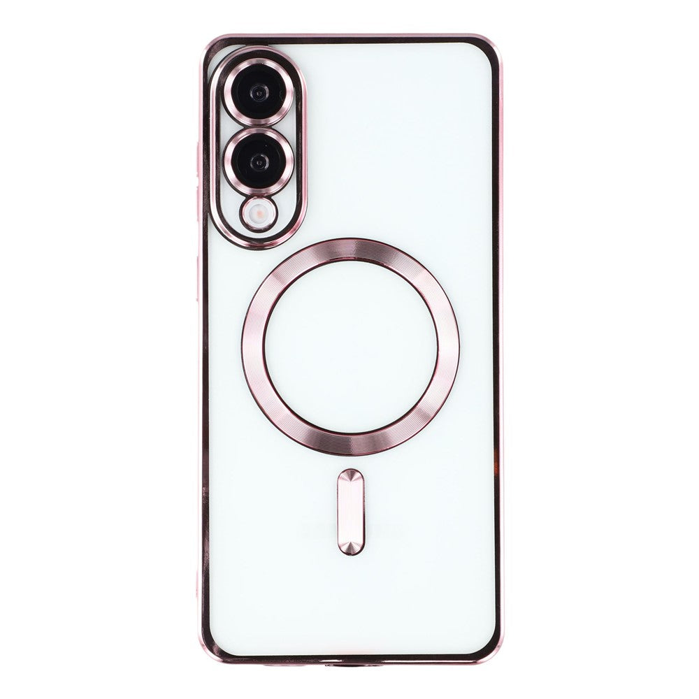 For Samsung Galaxy S25 Edge Case Compatible with MagSafe Electroplated TPU Phone Cover with Lens Film