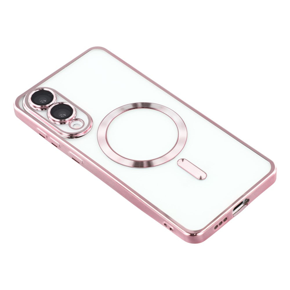 For Samsung Galaxy S25 Edge Case Compatible with MagSafe Electroplated TPU Phone Cover with Lens Film
