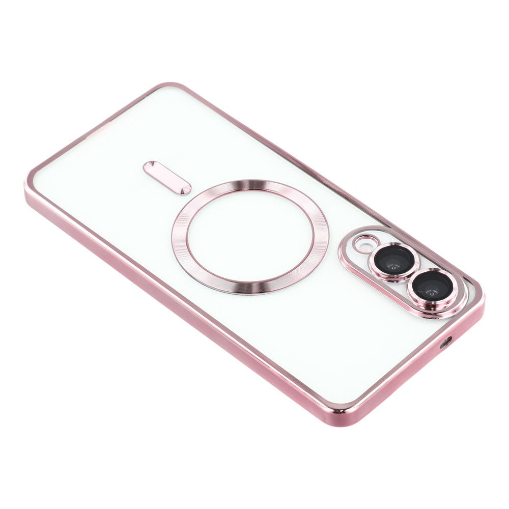 For Samsung Galaxy S25 Edge Case Compatible with MagSafe Electroplated TPU Phone Cover with Lens Film