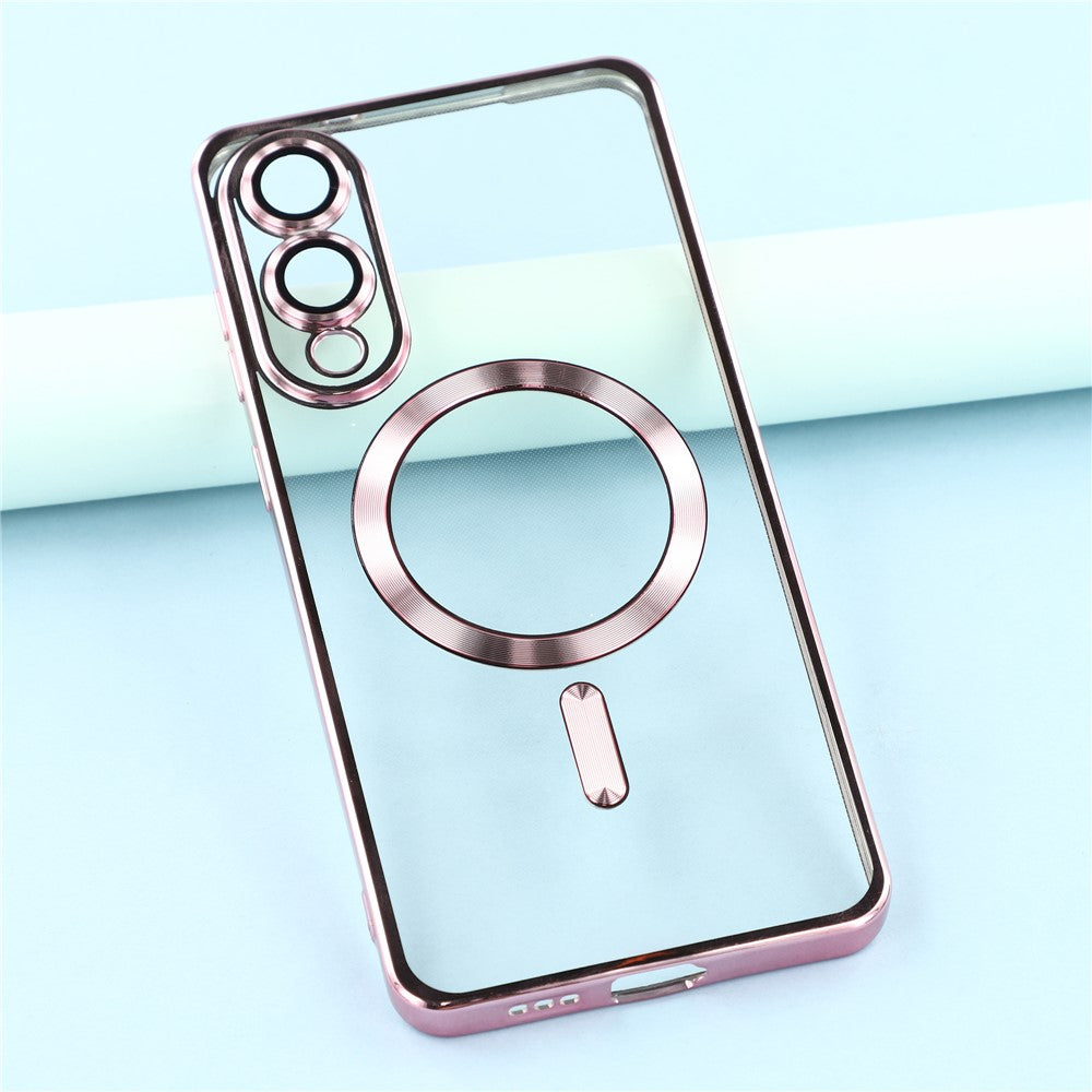 For Samsung Galaxy S25 Edge Case Compatible with MagSafe Electroplated TPU Phone Cover with Lens Film