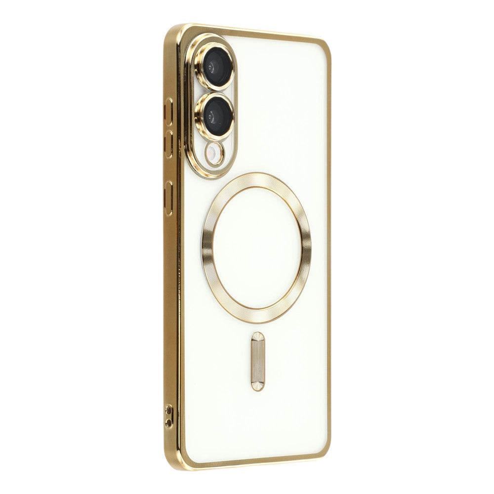 For Samsung Galaxy S25 Edge Case Compatible with MagSafe Electroplated TPU Phone Cover with Lens Film