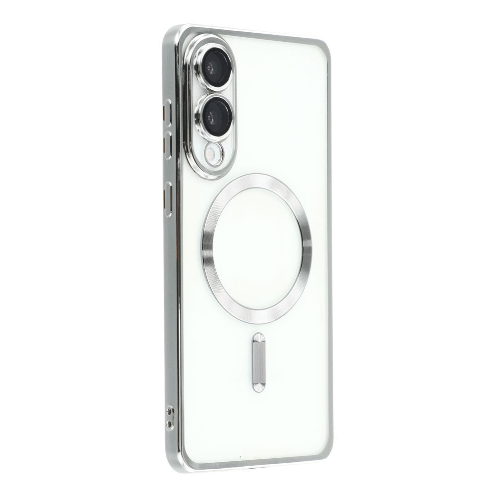 For Samsung Galaxy S25 Edge Case Compatible with MagSafe Electroplated TPU Phone Cover with Lens Film