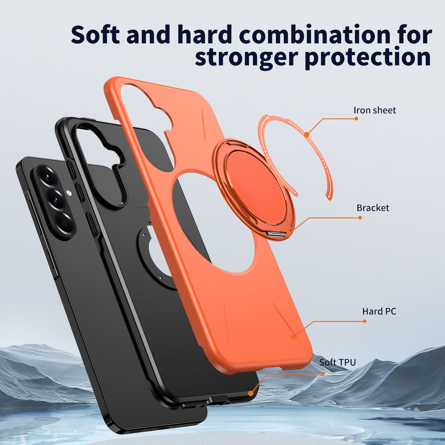 For Samsung Galaxy A56 5G Magnetic Case Rotating Kickstand TPU + PC Phone Cover