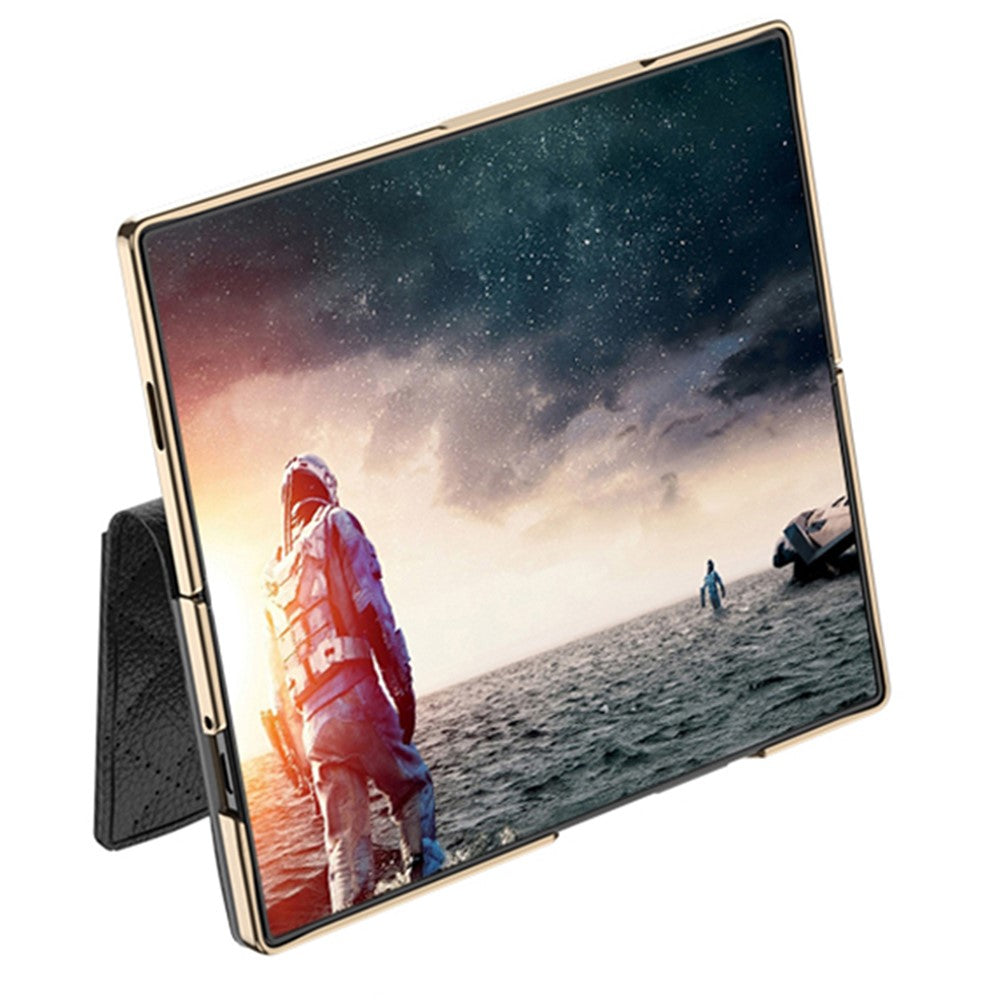 GKK For Samsung Galaxy Z Fold6 5G Case Rhombus Leather Phone Cover with Tempered Glass Film / Hand Chain Strap