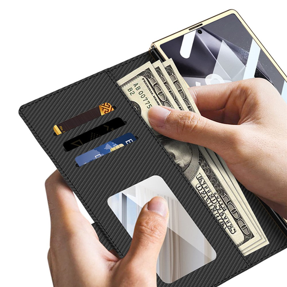 GKK For Samsung Galaxy Z Fold6 5G Case Rhombus Leather Phone Cover with Tempered Glass Film / Hand Chain Strap