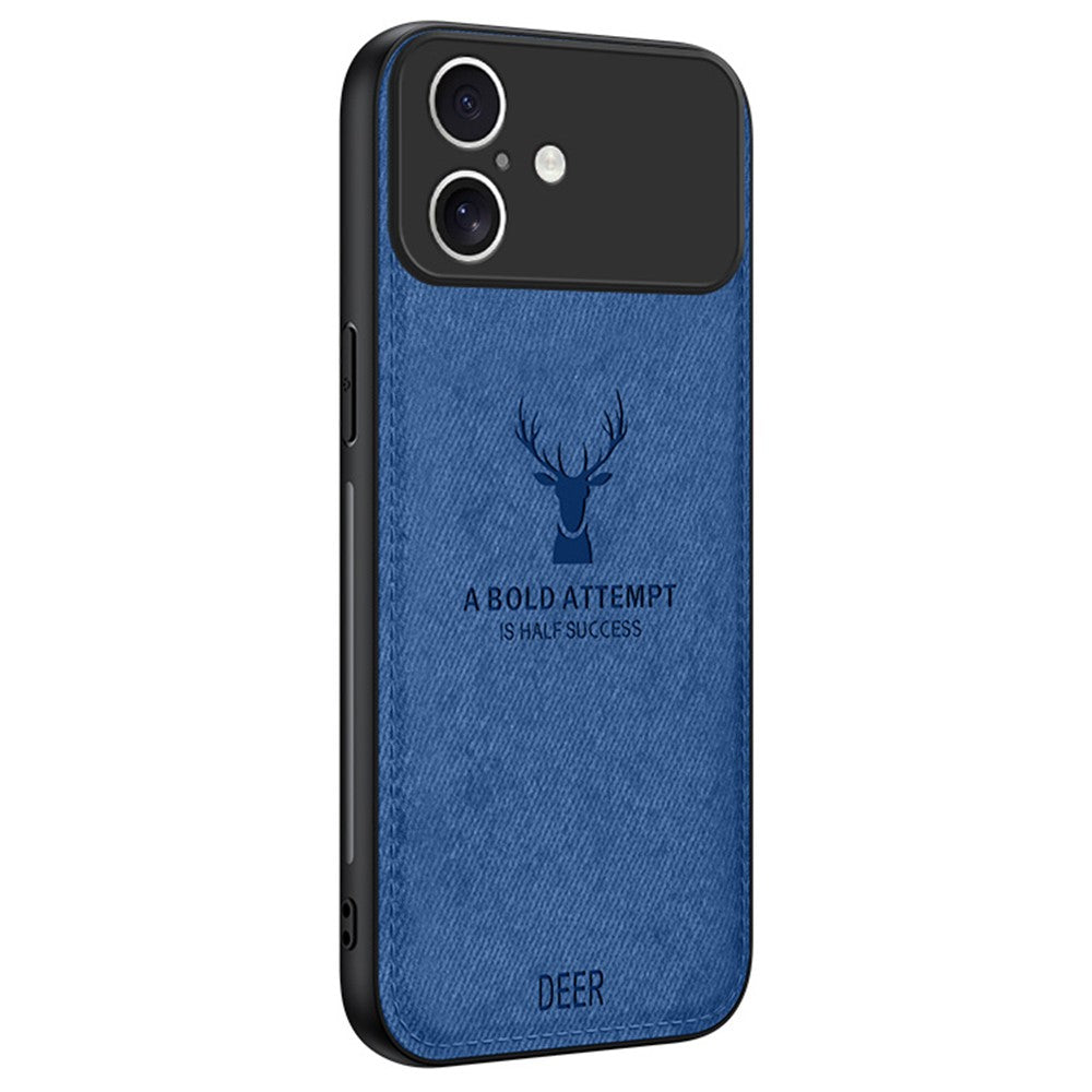 For iPhone 17 Case Deer Pattern Cloth Texture PU + PC + TPU Phone Cover