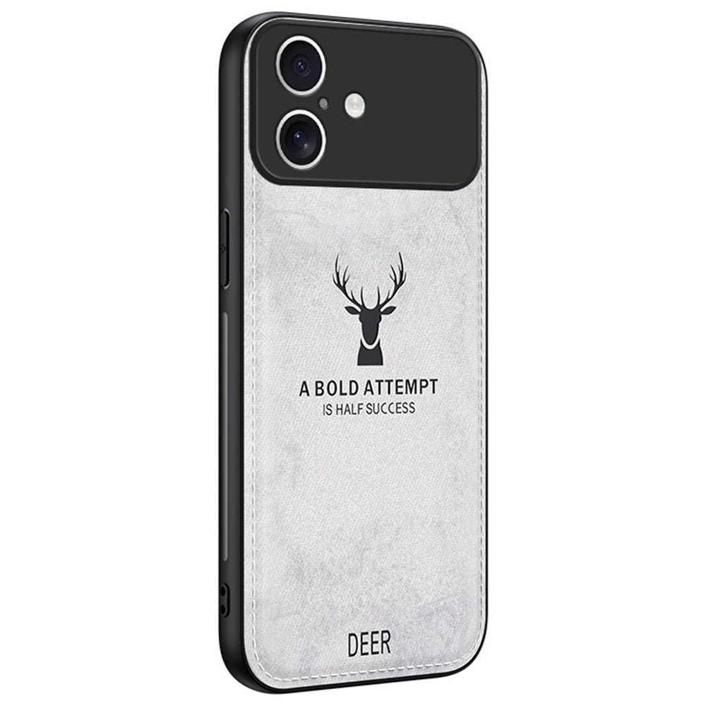 For iPhone 17 Case Deer Pattern Cloth Texture PU + PC + TPU Phone Cover