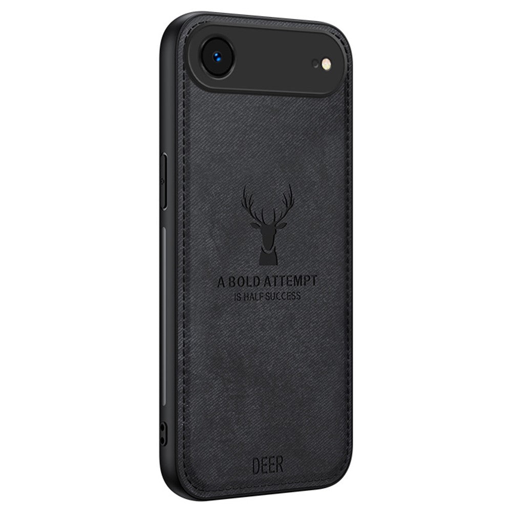 For iPhone Air Case Deer Pattern Cloth Texture PU + PC + TPU Phone Cover