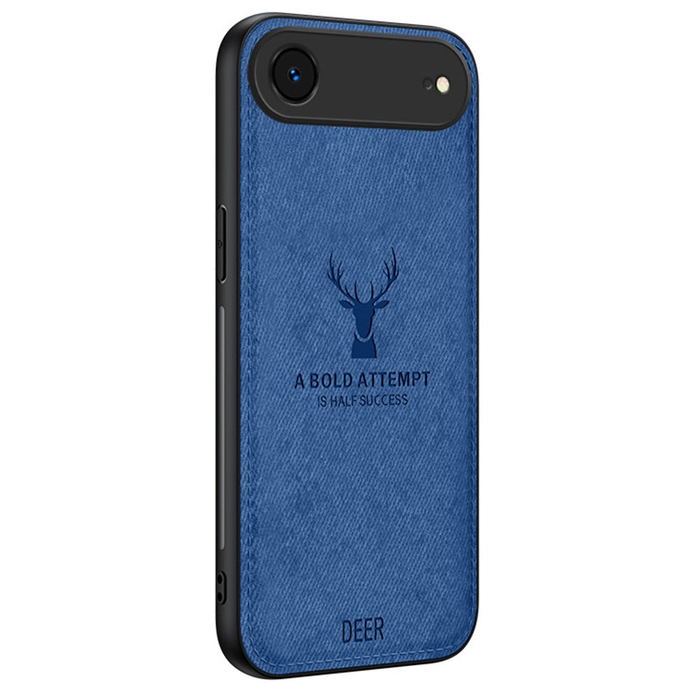 For iPhone Air Case Deer Pattern Cloth Texture PU + PC + TPU Phone Cover