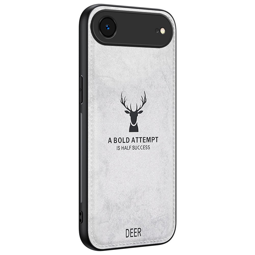 For iPhone Air Case Deer Pattern Cloth Texture PU + PC + TPU Phone Cover