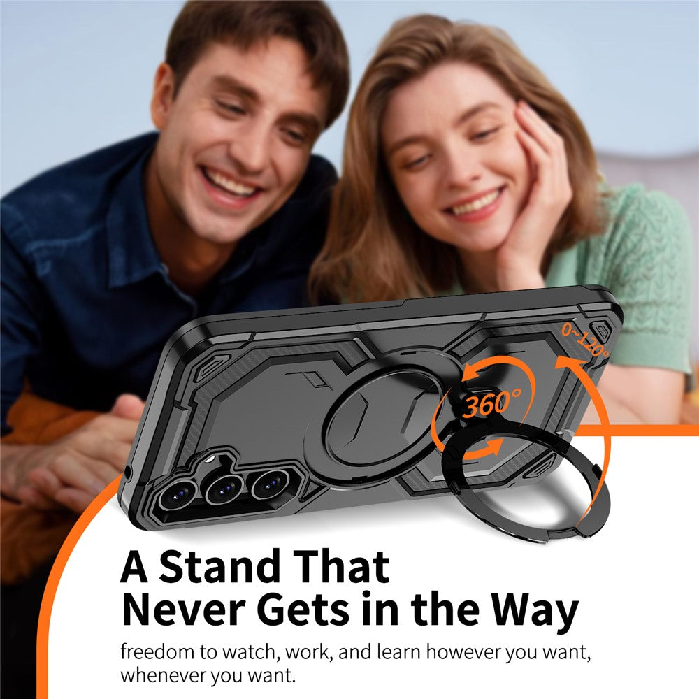 Samsung Galaxy A55 5G Magnetic Case Ring Kickstand PC + TPU Hybrid Phone Cover