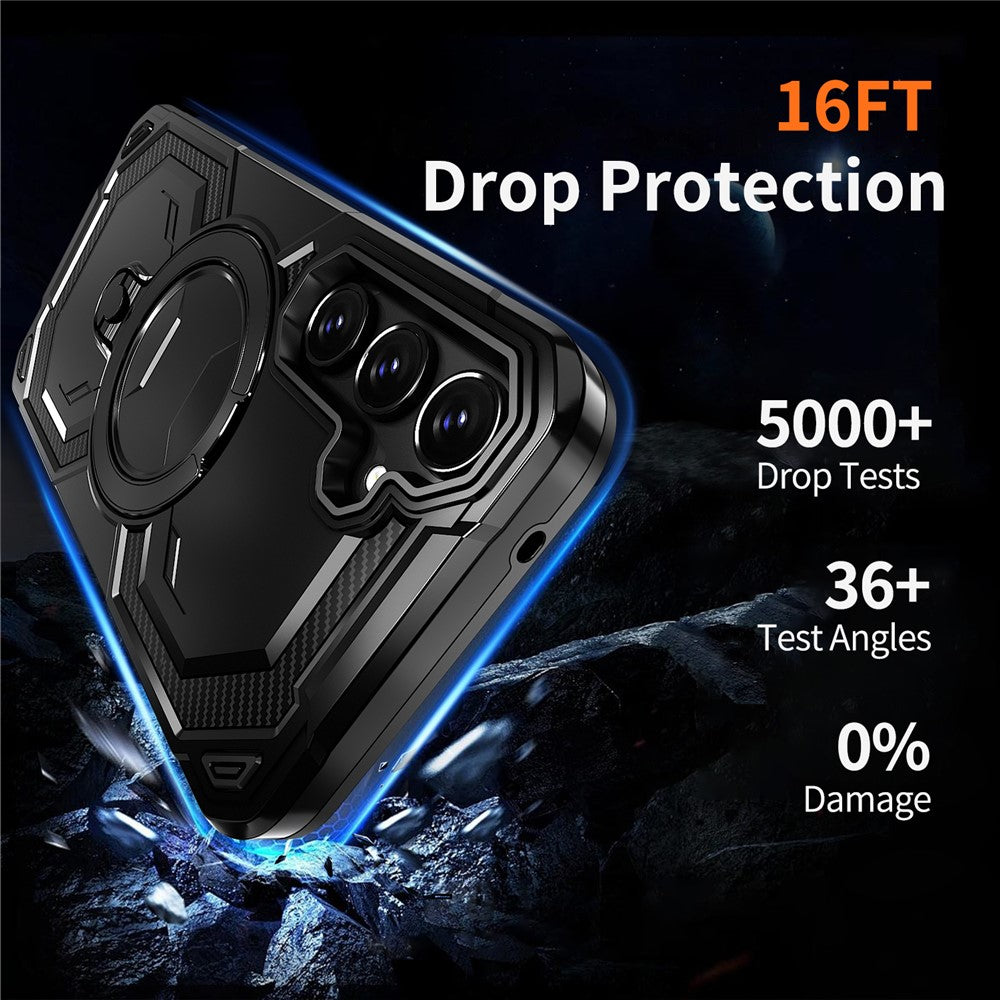 Samsung Galaxy A55 5G Magnetic Case Ring Kickstand PC + TPU Hybrid Phone Cover