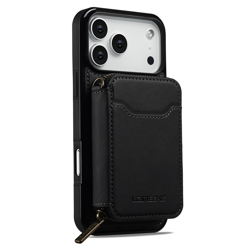 iPhone 17 Pro Magnetic Case Detachable Zipper Wallet Leather Coated PC + TPU Phone Cover