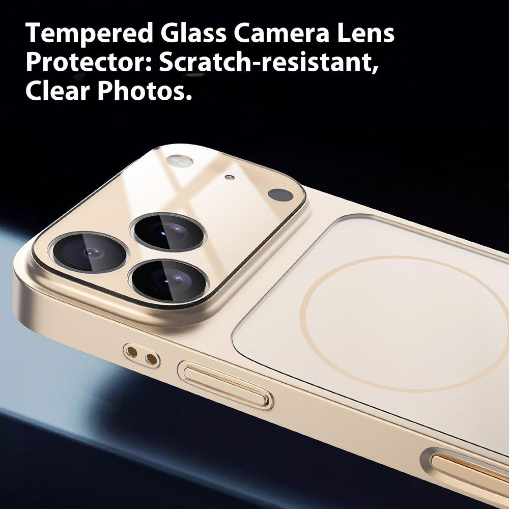 For iPhone 17 Pro Magnetic Case AG Matte Glass Shockproof Phone Cover