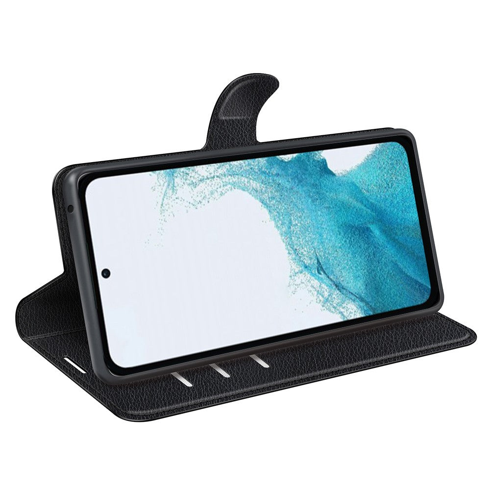 Samsung Galaxy A54 5G Litchi Texture Anti-drop Cell Phone Cover PU Leather + TPU Folio Flip Magnetic Clasp Stand Wallet Phone Case