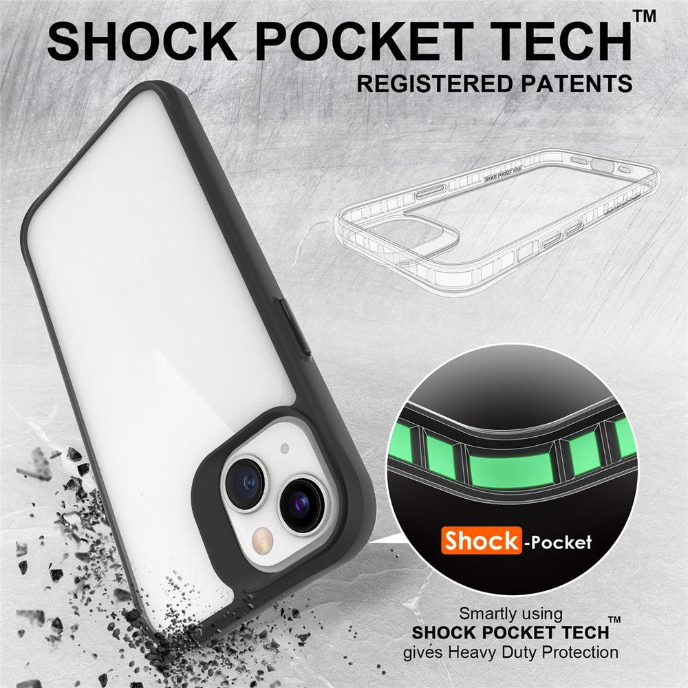 Combat X Mode For iPhone 13 mini 5.4 inch Clear Back Panel Cover Hard PC Soft TPU Heavy Duty Shockproof Phone Case