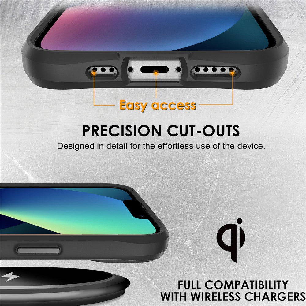 Combat X Mode For iPhone 13 mini 5.4 inch Clear Back Panel Cover Hard PC Soft TPU Heavy Duty Shockproof Phone Case