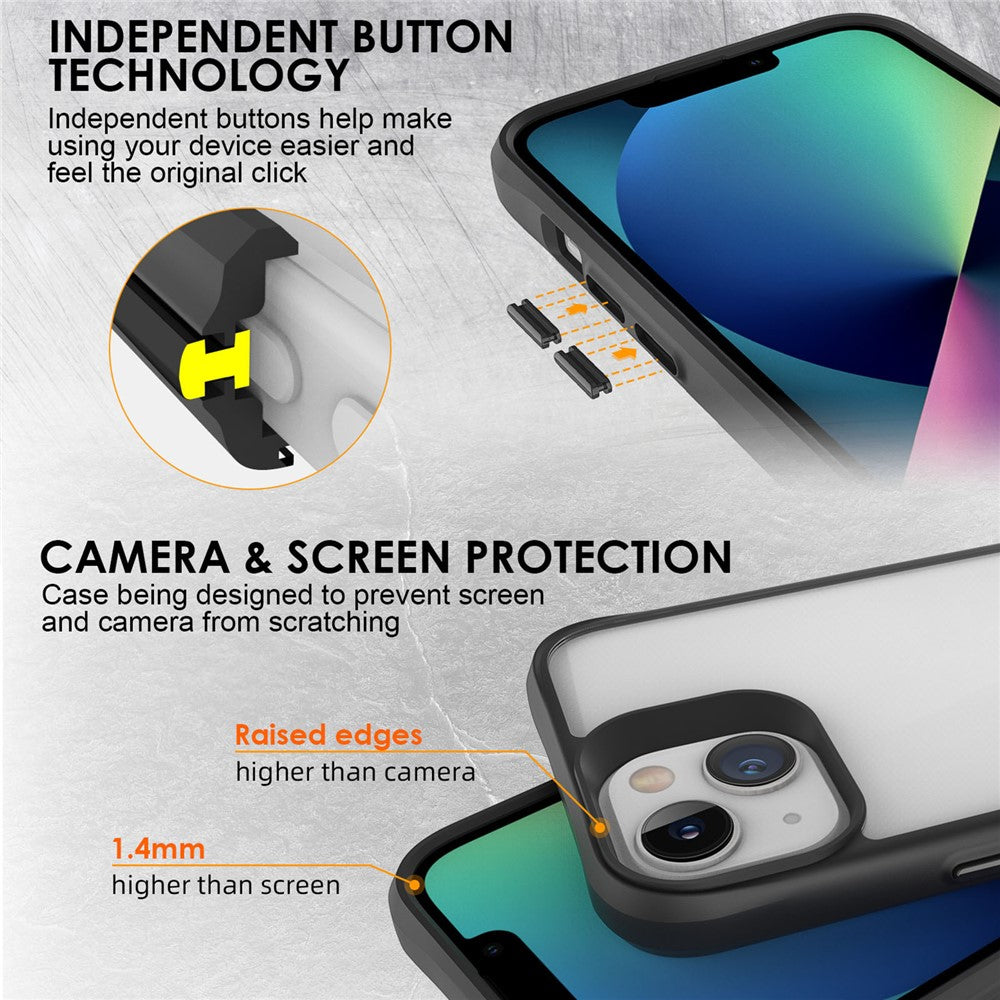 Combat X Mode For iPhone 13 mini 5.4 inch Clear Back Panel Cover Hard PC Soft TPU Heavy Duty Shockproof Phone Case