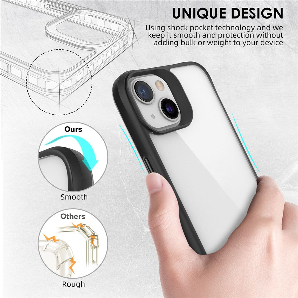 Combat X Mode For iPhone 13 6.1 inch Transparent Cell Phone Case Hybrid Hard PC Panel Flexible TPU Frame Shockproof Protection Cover